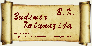 Budimir Kolundžija vizit kartica